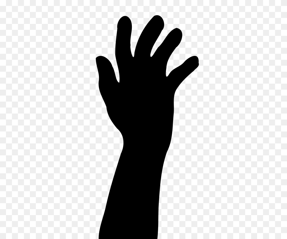 Clipart Raised Hand In Silhouette Dripsandcastle, Gray Free Transparent Png