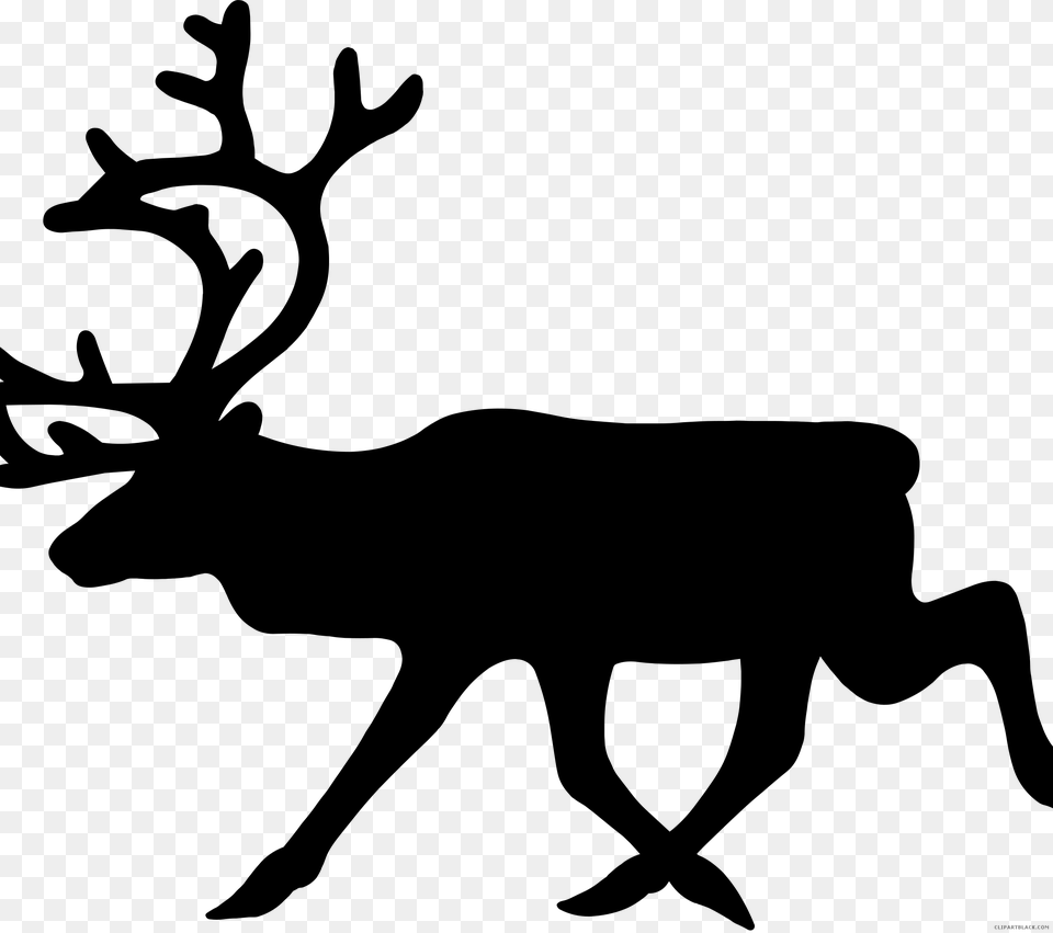 Clipart Reindeer Black And White, Gray Free Transparent Png