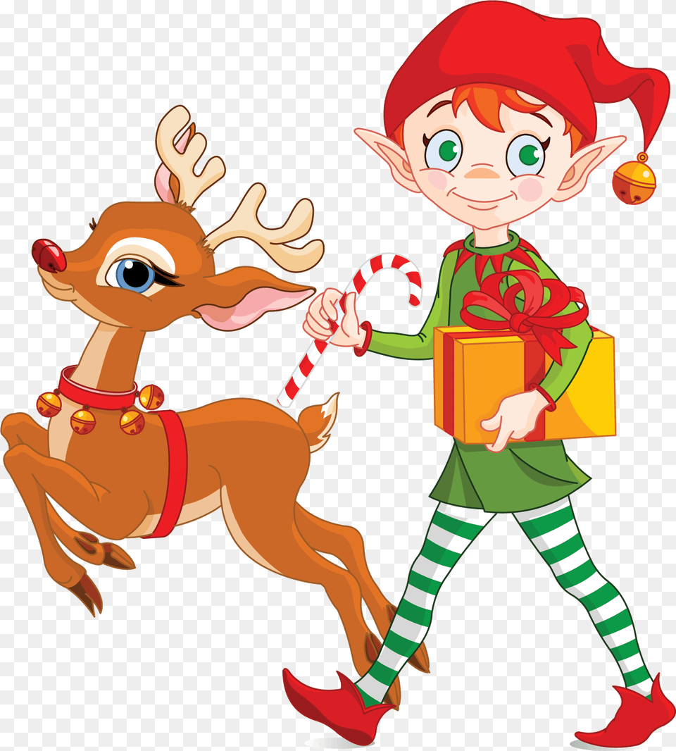 Clipart Reindeer Elf Christmas Elf Download Full Christmas Elf Clipart, Animal, Baby, Deer, Mammal Free Transparent Png