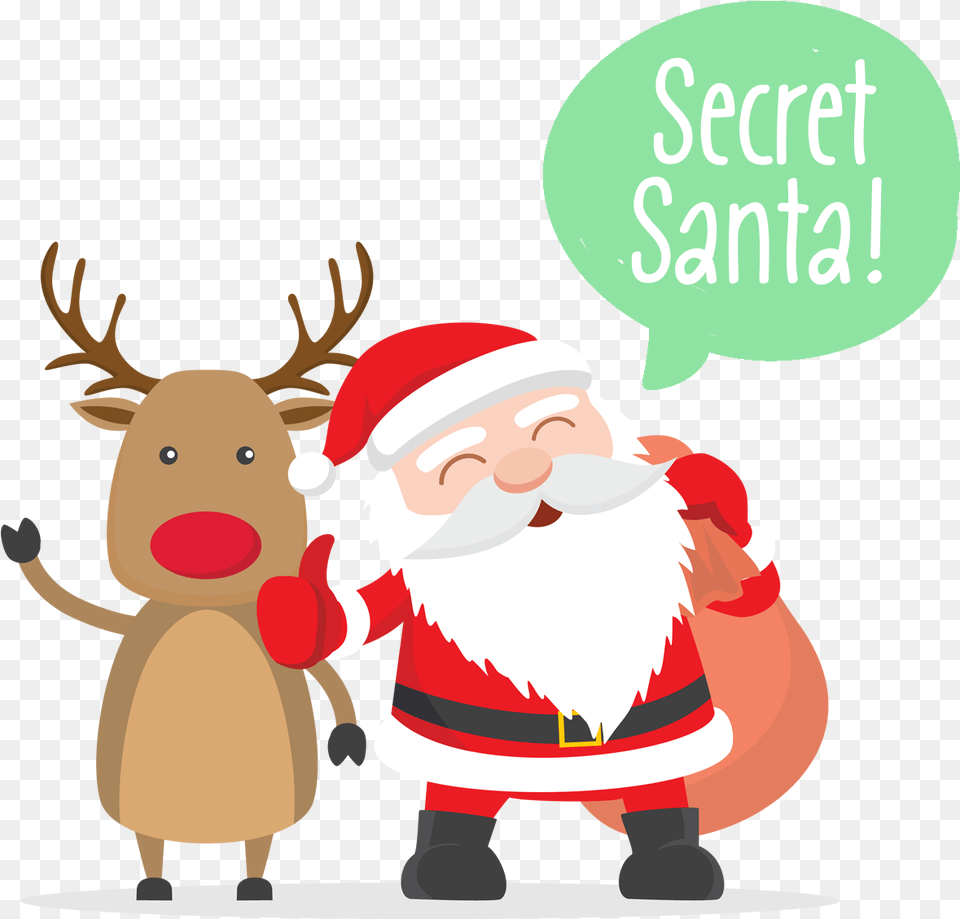 Clipart Reindeer Secret Santa Picture Father Christmas, Animal, Deer, Mammal, Wildlife Png Image
