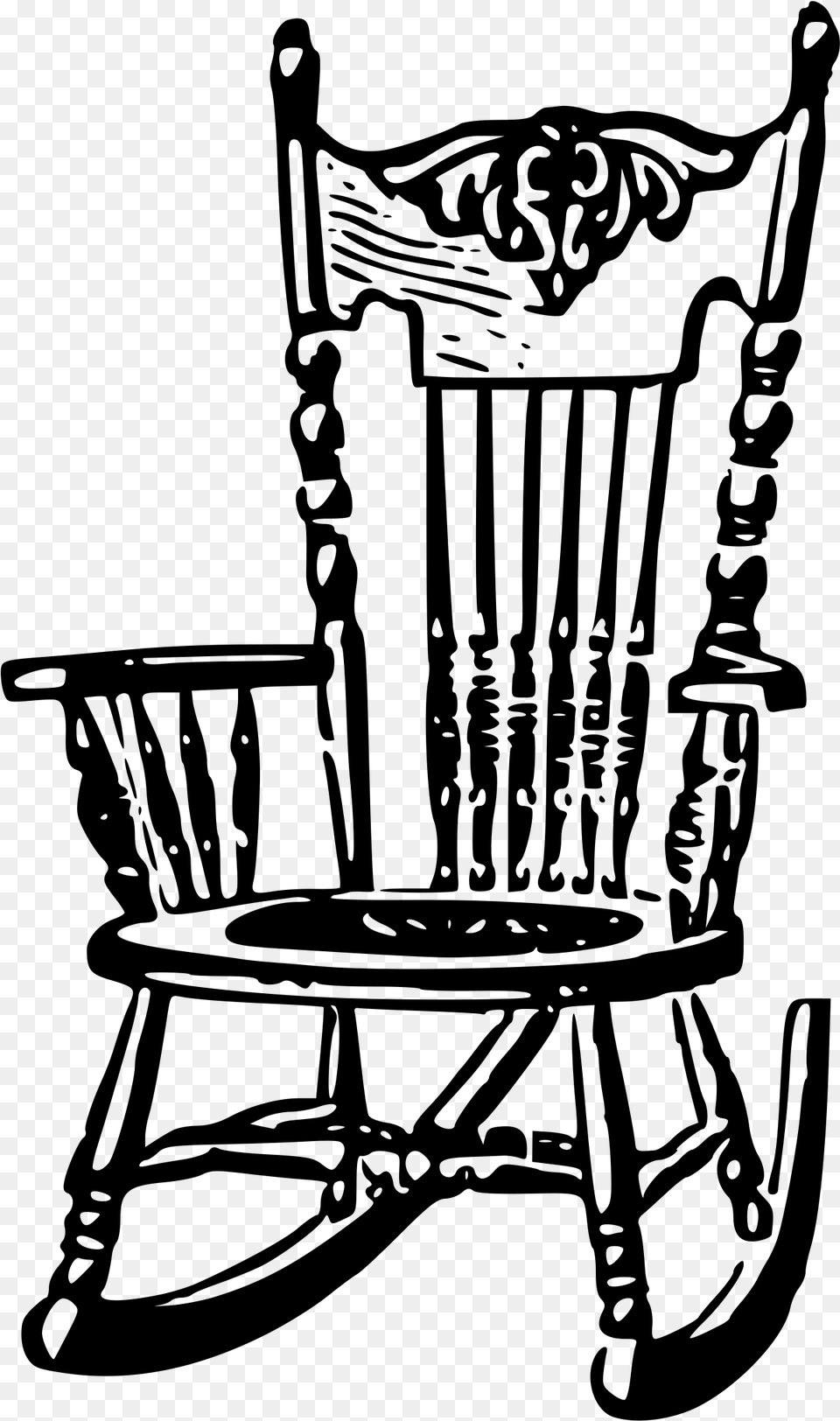 Clipart Rock Chair Black And White Rocking Chair Clip Art, Gray Free Transparent Png