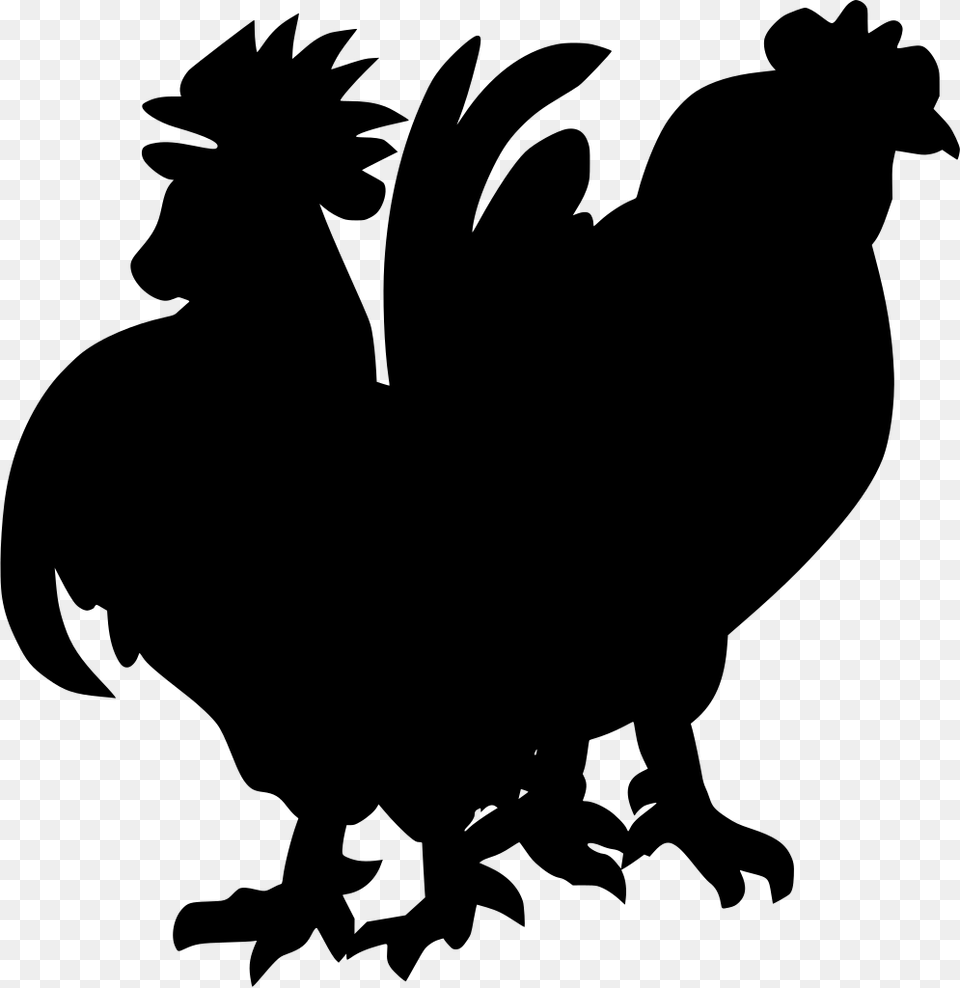 Clipart Rooster, Gray Free Png Download