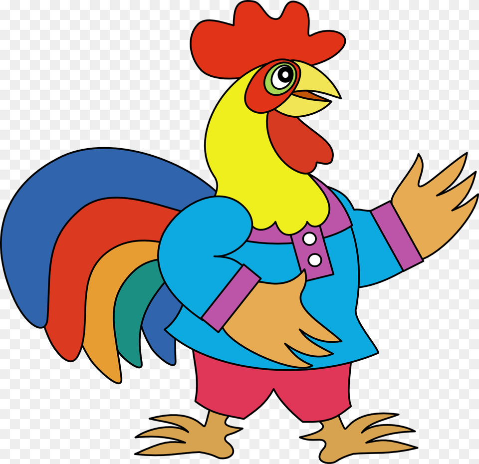 Clipart Roosters With Clothes, Animal, Bird, Fowl, Poultry Free Png Download