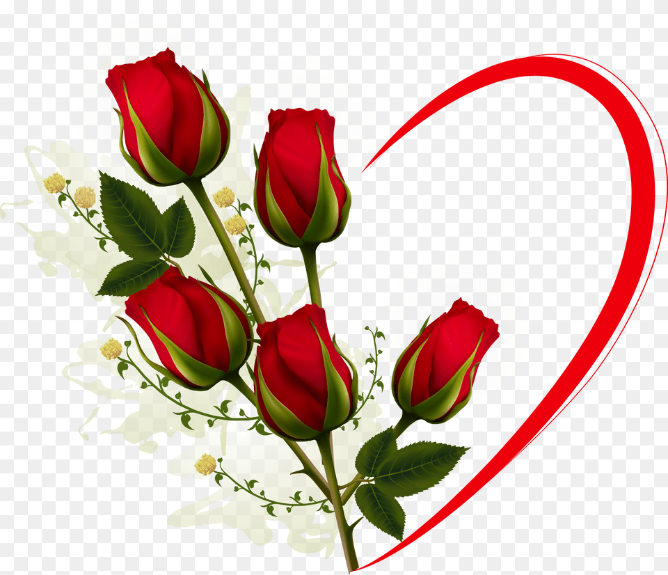 Clipart Roses Valentines Rose With Love, Flower, Plant, Art, Graphics Png