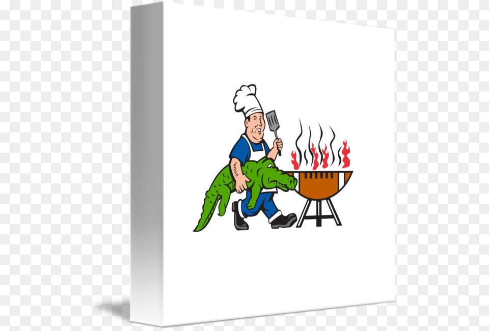 Clipart Royalty Barbecue Clipart Weekend Cafepress Chef Alligator Spatula Bbq Grill Cartoon, Baby, Person, Face, Head Png Image