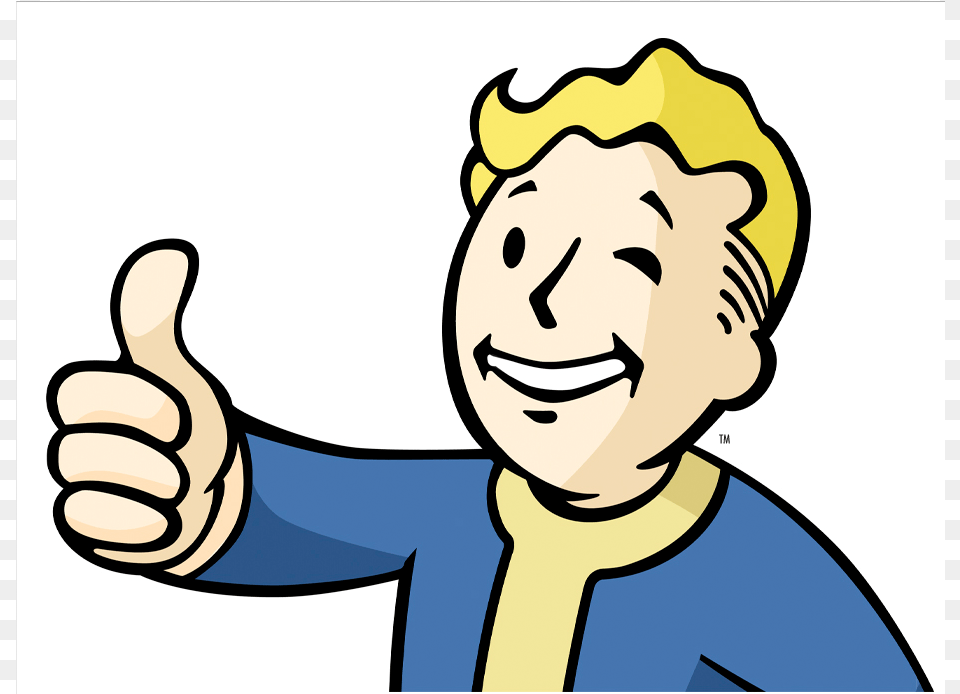 Clipart Royalty Car Decal Vault Boy Official Bethesda Fallout 4 Thumbs Up, Body Part, Finger, Hand, Person Png Image