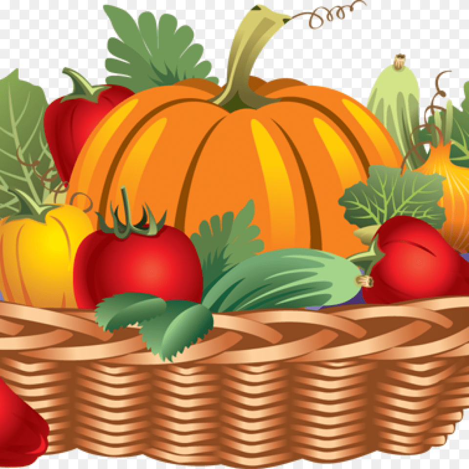 Clipart Royalty Basket Of Vegetables Basket Of Fruits And Vegetables Drawing, Rural, Pumpkin, Produce, Plant Free Png Download