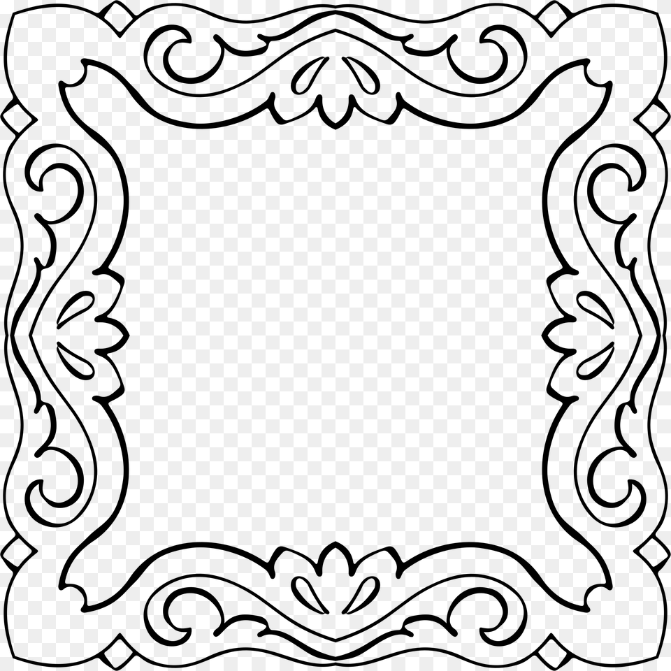Clipart Royalty Library Scroll Clip Art Vector Custom Monogram Picture Frame, Gray Free Png