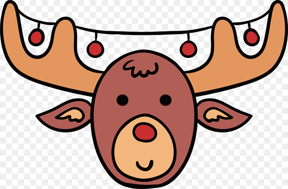 Clipart Royalty Free Stock Antlers Transparent Cartoon Christmas Reindeer Cartoon, Dynamite, Weapon, Animal, Deer Png