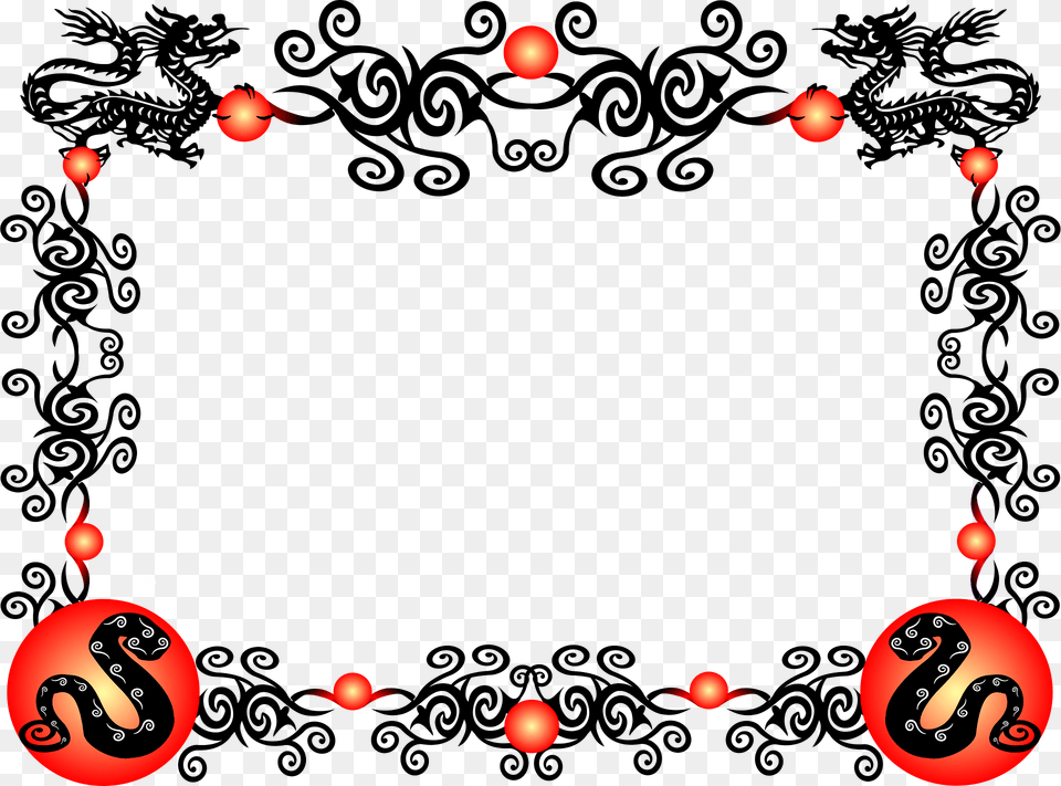 Clipart Royalty Free Svg Chinese New Year Border Rat, Art, Graphics, Floral Design, Pattern Png Image