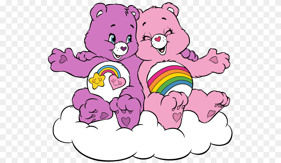 Clipart Royalty Library Care Bear On Cloud, Purple, Animal, Mammal, Wildlife Free Png Download