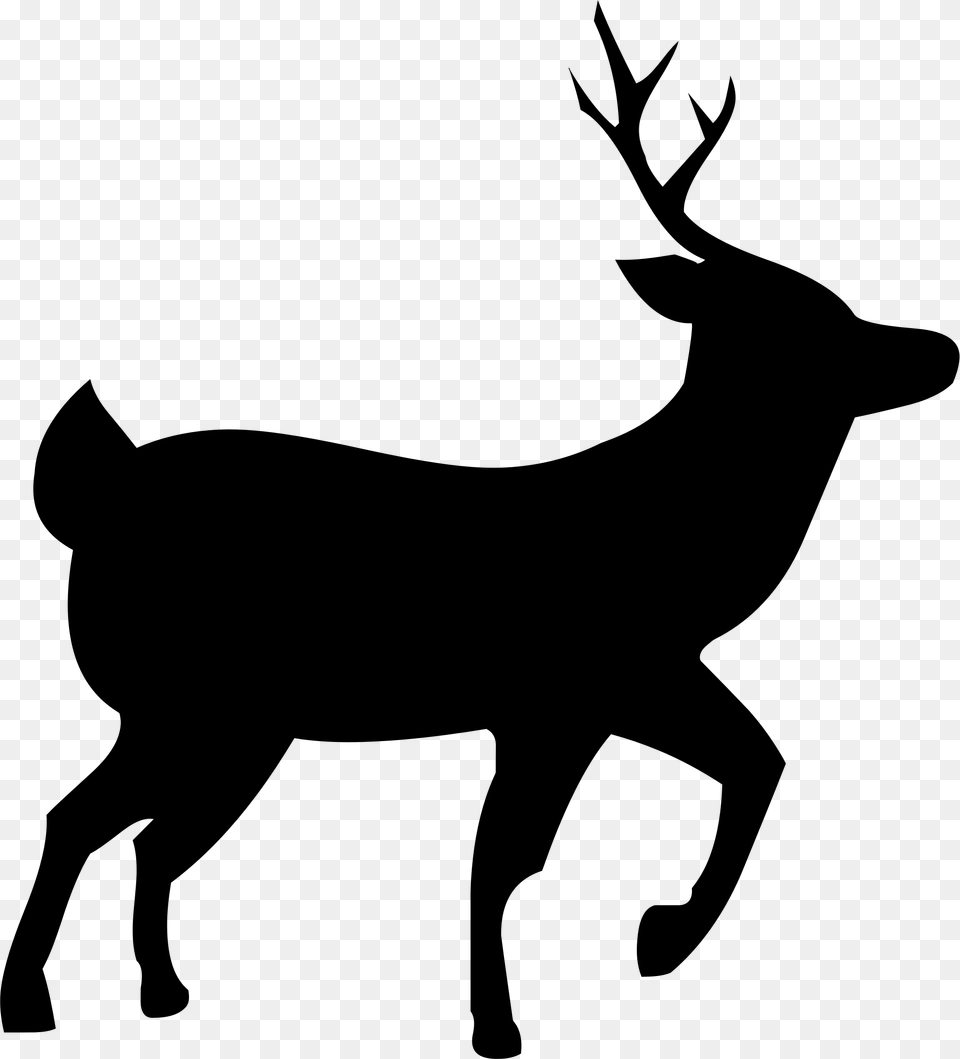 Clipart Royalty Stock Big Image Deer Silhouette, Gray Free Png