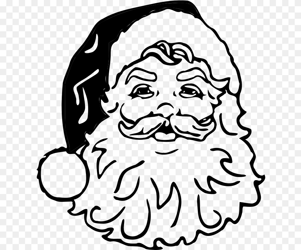 Clipart Santa Black And White, Gray Png Image