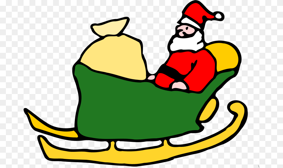 Clipart Santa In His Sleigh Fen, Animal, Fish, Sea Life, Shark Free Png Download