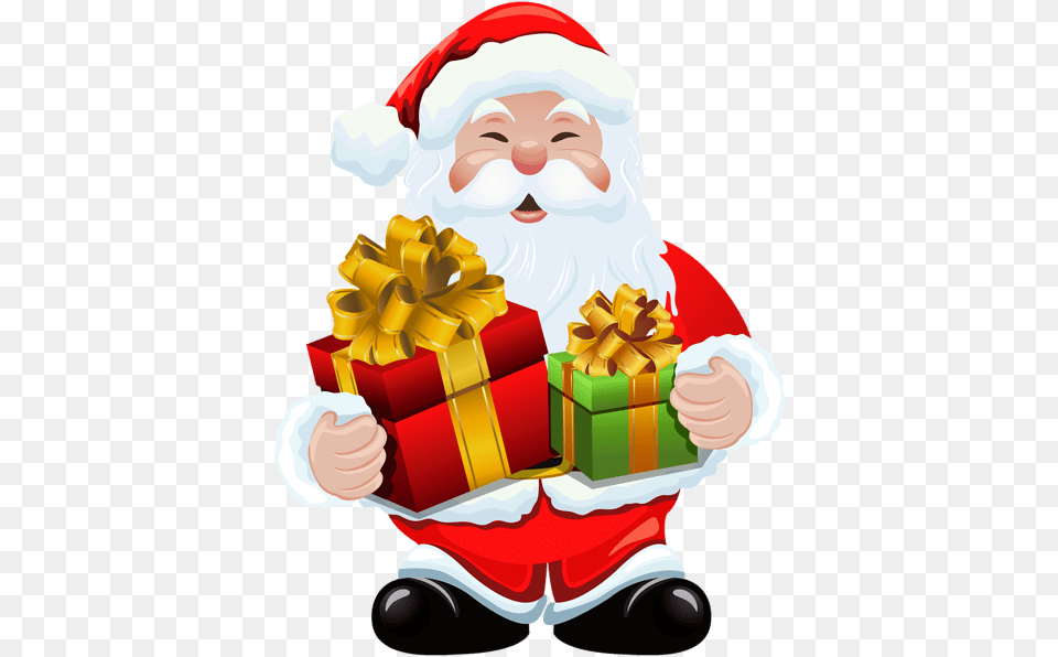 Clipart Santa Profile Santa Claus With Gifts, Baby, Person, Gift, Face Free Png