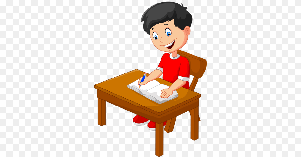 Clipart School Children And Clip Art, Table, Furniture, Person, Head Png Image