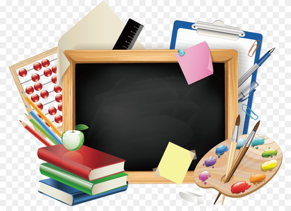 Clipart School Supplies Background, Blackboard, Brush, Device, Tool Png