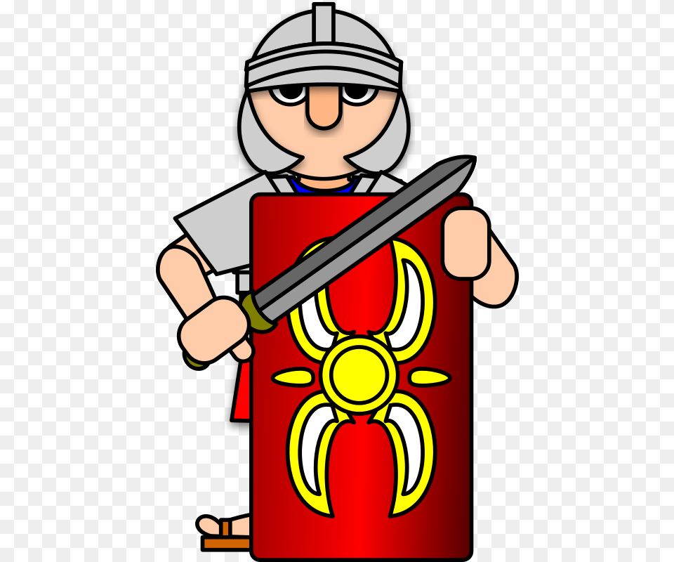Clipart Shield Cartoon Roman Soldier Clipart, Baby, Person, Armor, Face Free Transparent Png
