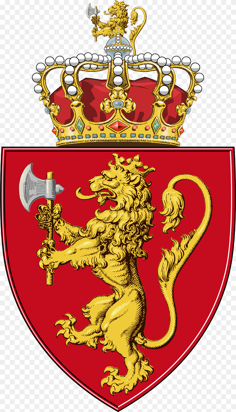 Clipart Shield Lion Coat Of Arms Norway, Emblem, Symbol, Armor, Animal Free Png
