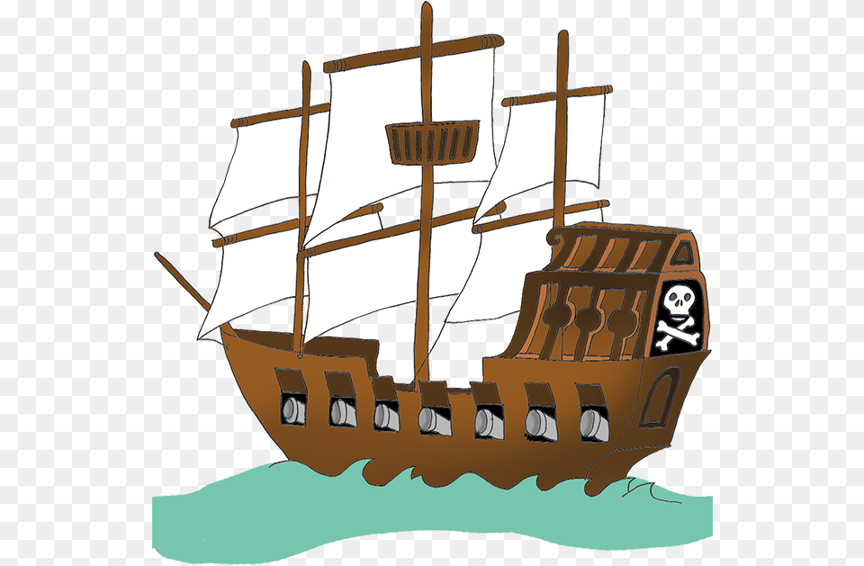 Clipart Ship Pirate Boat Clipart, Sailboat, Transportation, Vehicle, Bulldozer Png Image