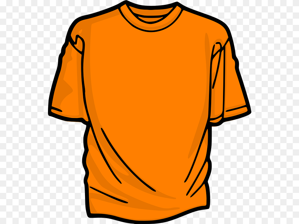 Clipart Shirt Orange Orange T Shirt Clipart, Clothing, T-shirt, Adult, Male Png Image