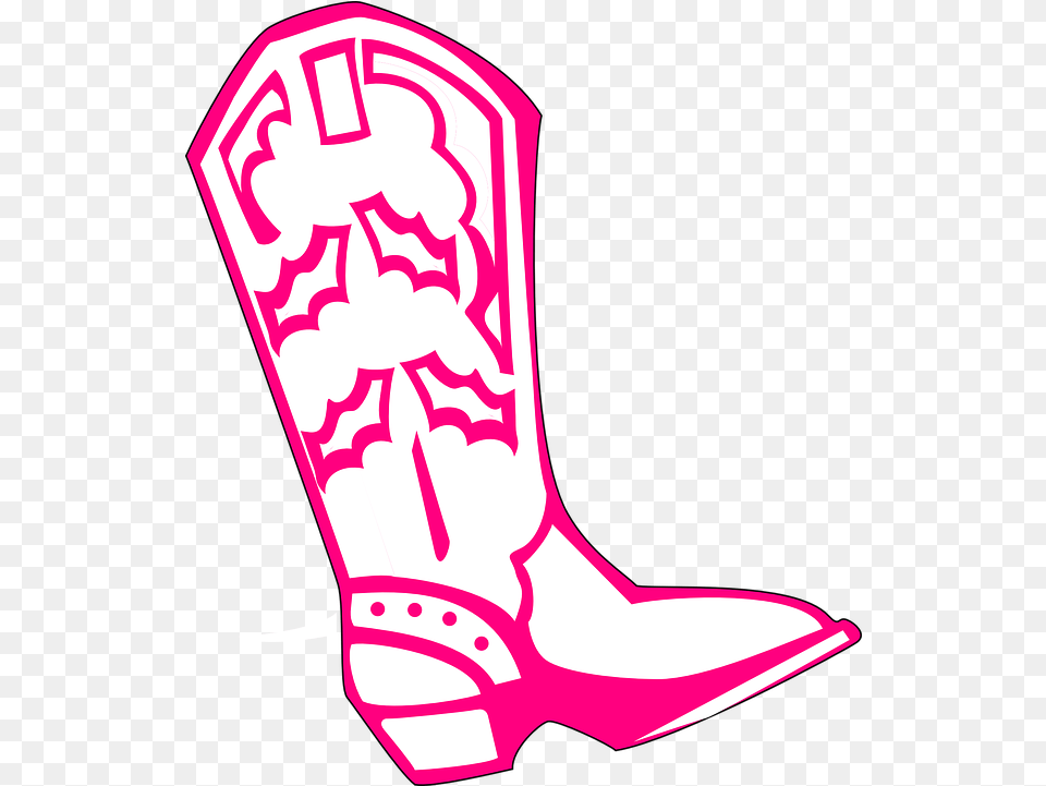 Clipart Shoes Animated Transparent Pink Cowboy Boot, Clothing, Cowboy Boot, Footwear Png Image