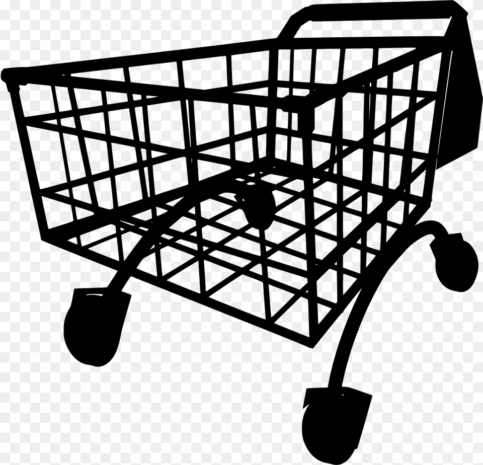 Clipart Shopping Cart, Gray Png