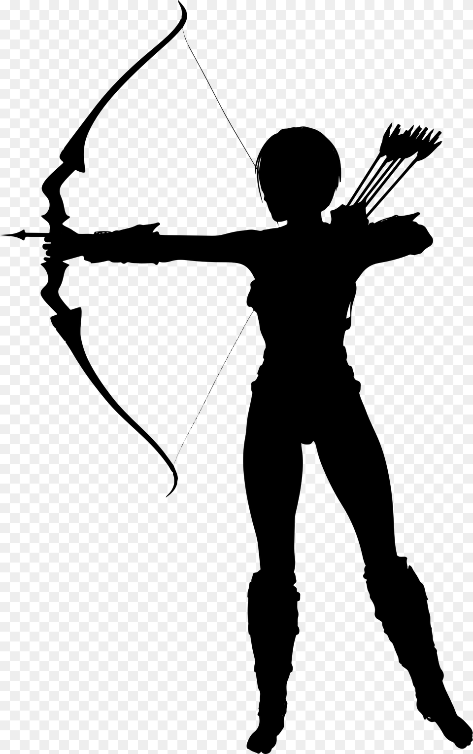 Clipart Silhouette Archery, Gray Free Png Download