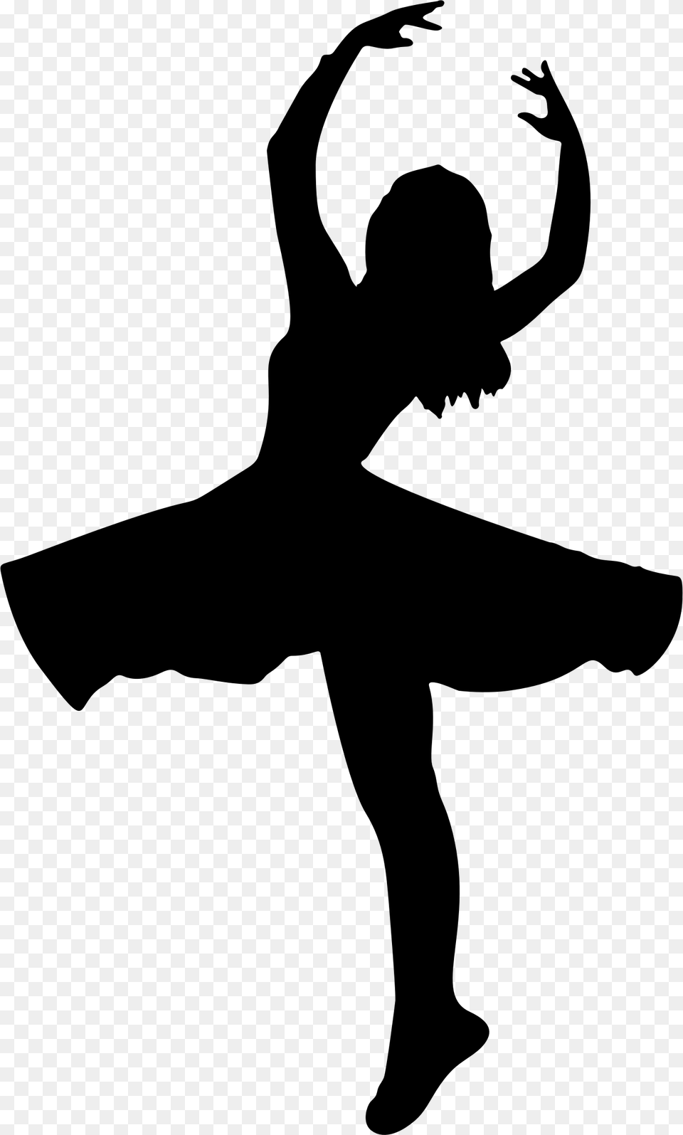 Clipart Silhouette Girl Dancing Clipart, Gray Free Png