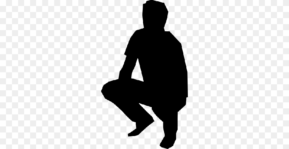 Clipart Silhouette Of A Person Sitting, Kneeling, Adult, Male, Man Png