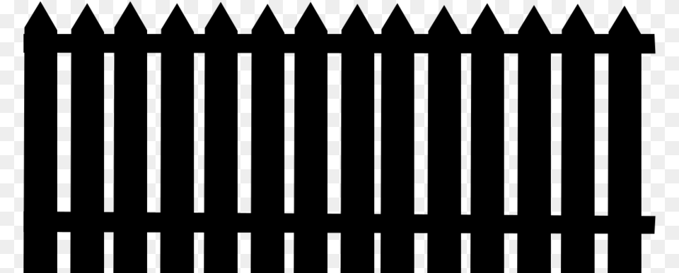 Clipart Silhouette Of Picket Fence Fence Clipart Black And White From Top View, Gray Free Transparent Png