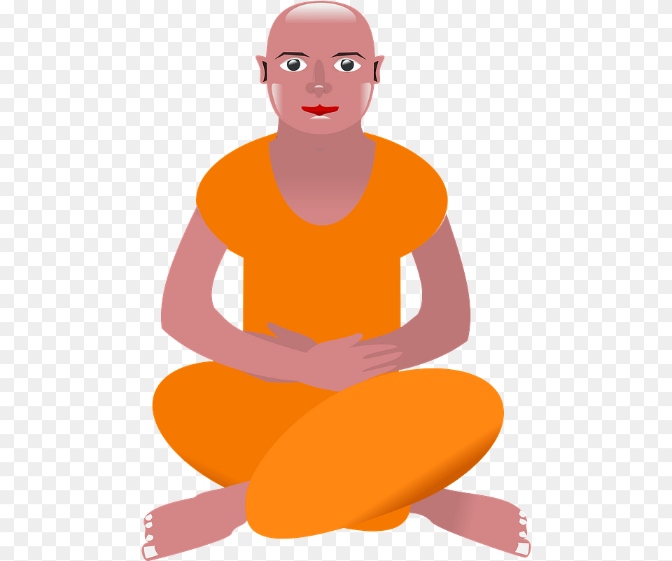 Clipart Sitting, Person, Face, Head, Monk Png Image