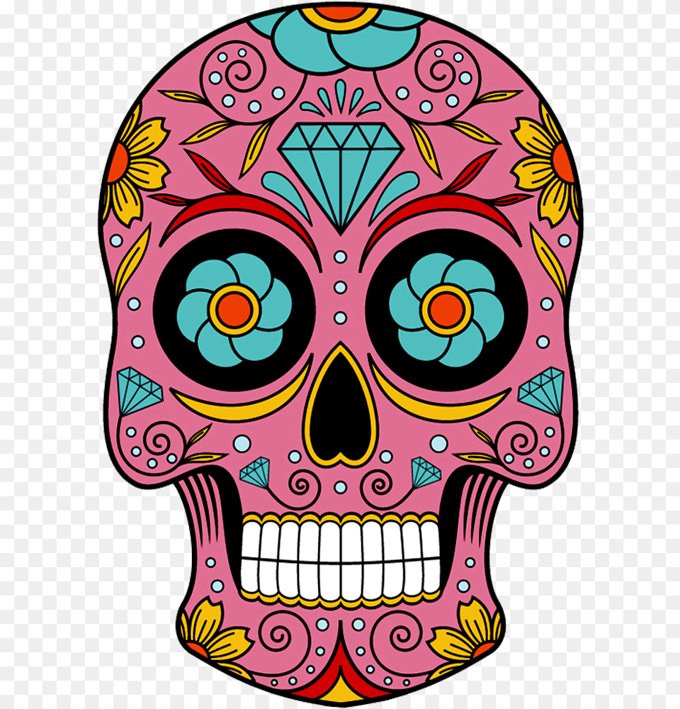 Clipart Skeleton Girly Skull Santa Muerte Skull Tattoo, Art, Pattern, Graphics, Drawing Png