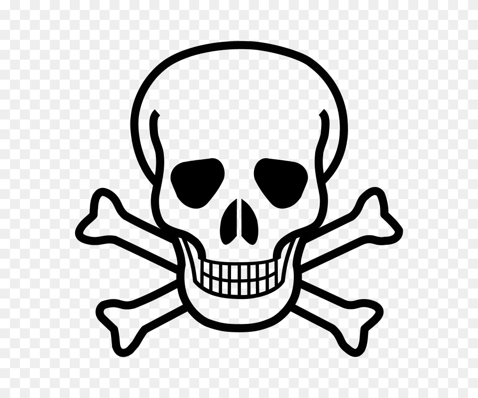 Clipart Skull And Crossbones Ryanlerch, Gray Free Png