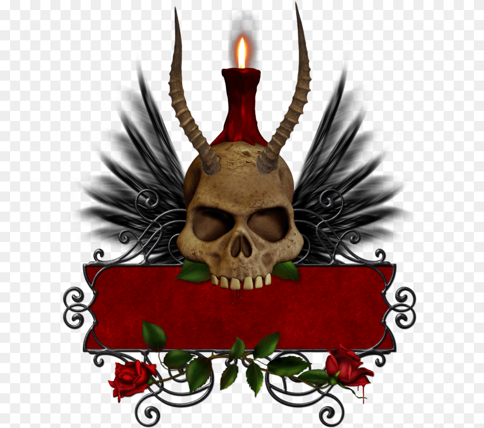 Clipart Skull Christmas Transparent Photoshop Brushes, Flower, Plant, Rose, Emblem Png