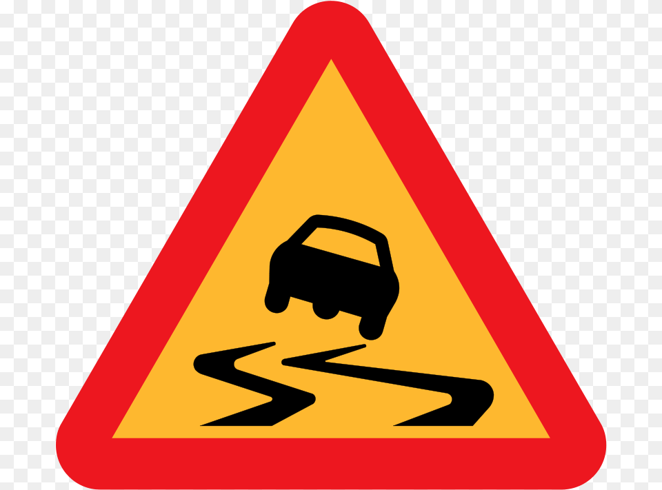 Clipart Slippery Roadsign Ryanlerch, Sign, Symbol, Road Sign, Car Free Transparent Png