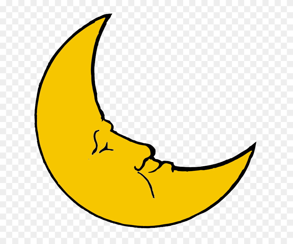 Clipart Smiling Crescent Moon Snifty, Nature, Outdoors, Night, Astronomy Png Image