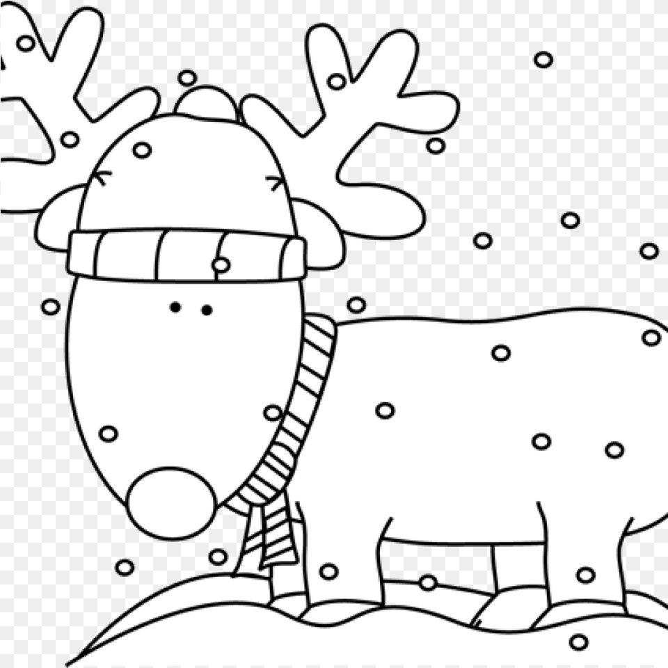 Clipart Snow Reindeer Transparent My Cute Graphics Christmas Black And White, Outdoors Png