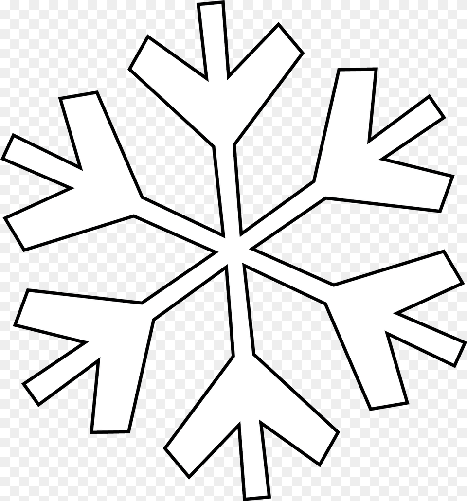 Clipart Snowflakes Black And White Line In Pack 5710 Snowflake Clipart Black And White, Nature, Outdoors, Snow, Cross Png