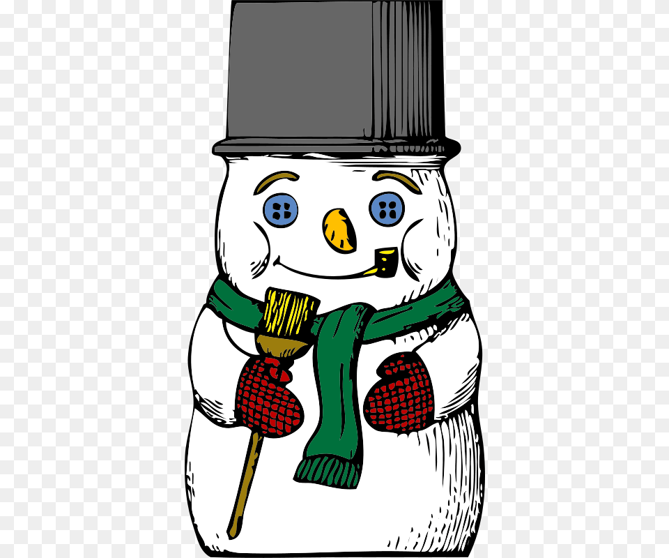 Clipart Snowman Johnny Automatic, Nature, Outdoors, Winter, Snow Free Png