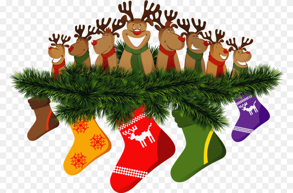 Clipart Socks Xmas Christmas Reindeer, Festival, Christmas Decorations, Hosiery, Clothing Png Image