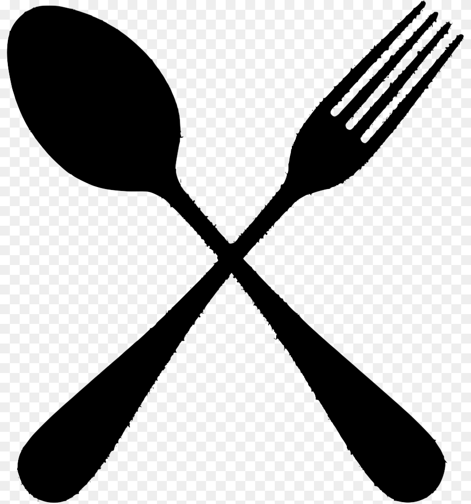 Clipart Spoon And Fork, Gray Free Png