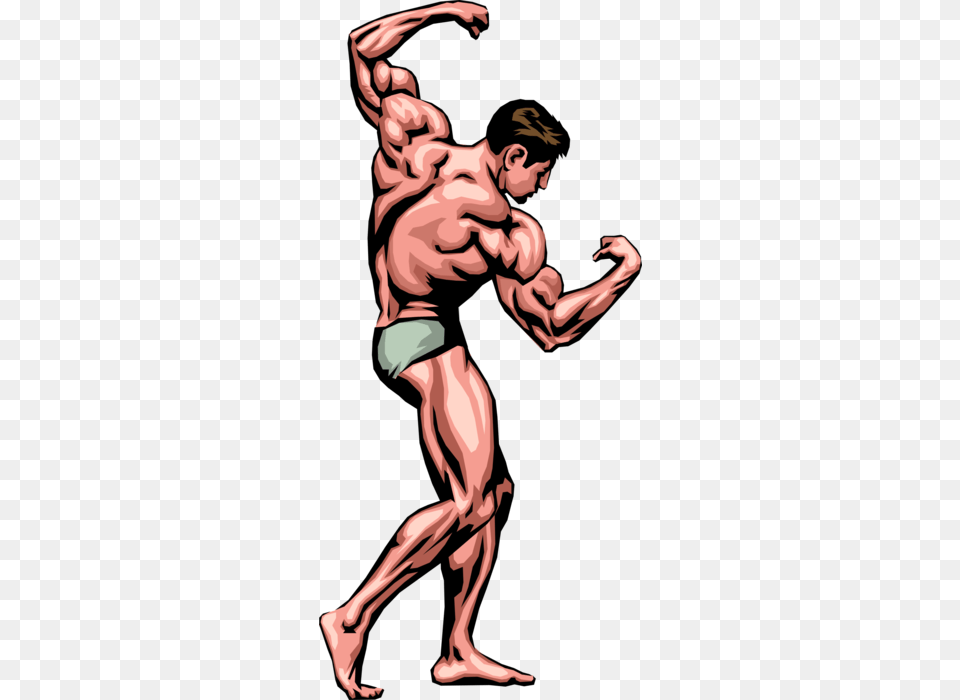 Clipart Stock Bodybuilder Poses Image Illustration Muscle Man Clip Art, Person, Face, Head Png