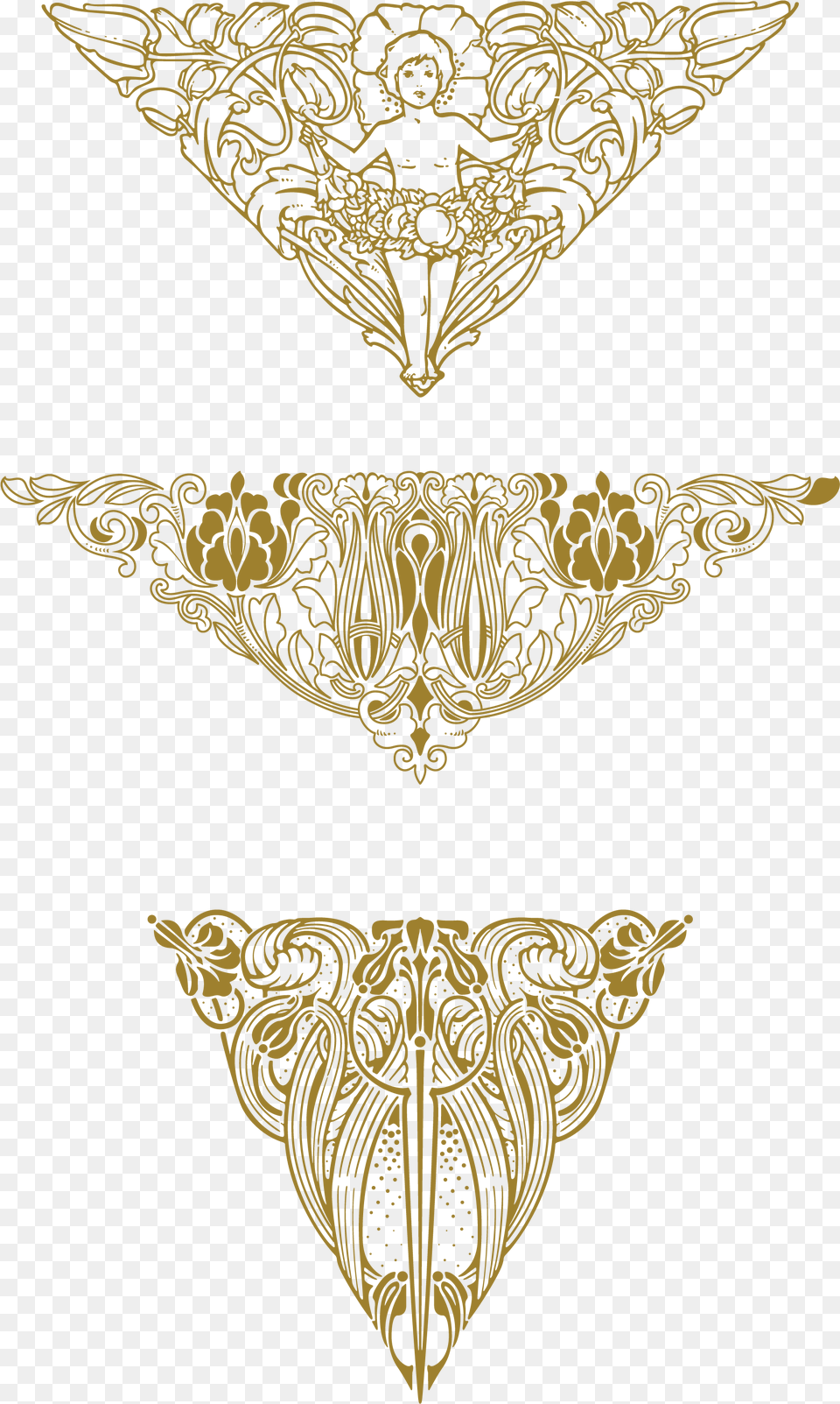 Clipart Stock Nouveau Ornaments Transprent Art Deco Ornament, Accessories, Pattern, Face, Head Png Image