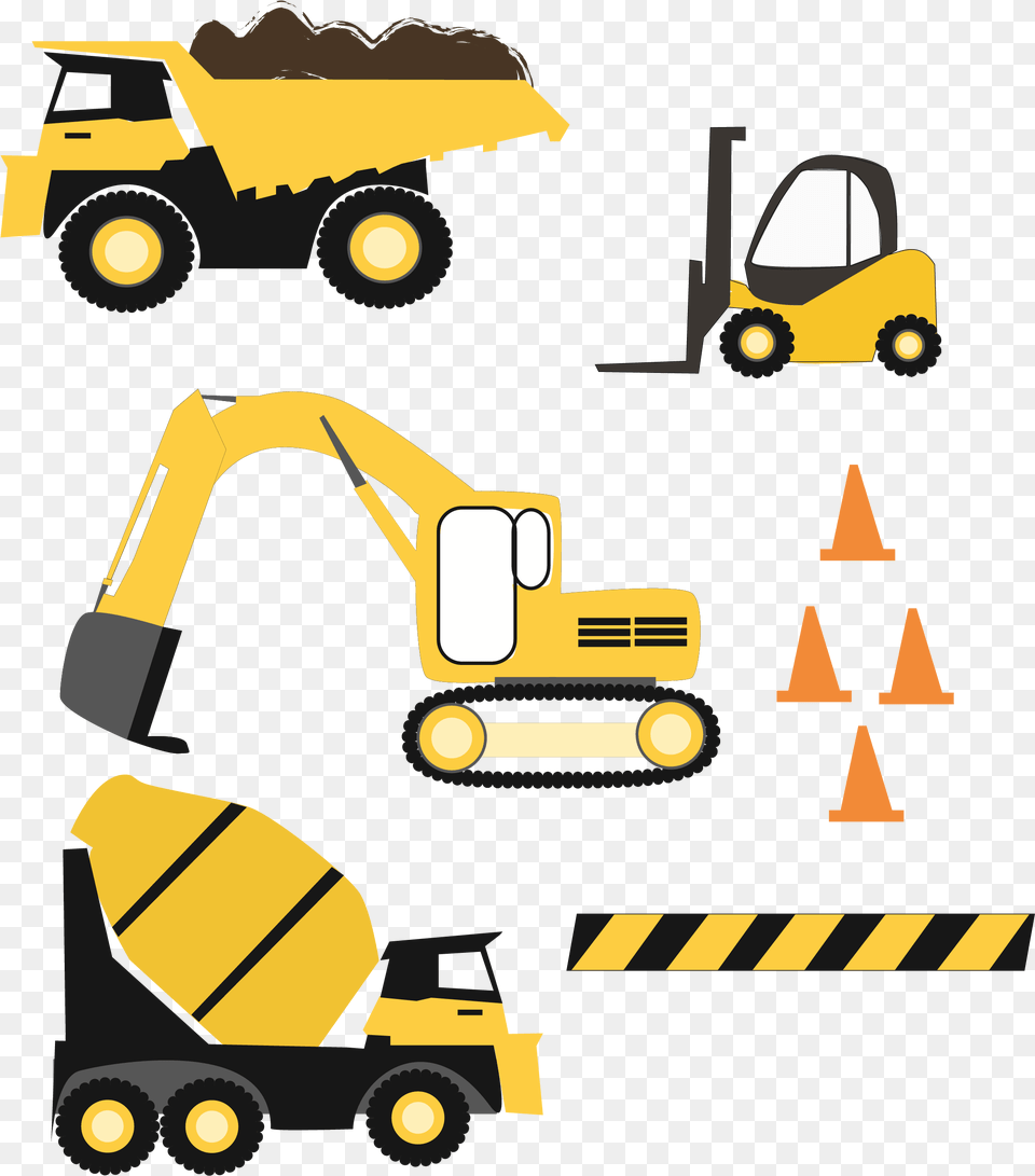 Clipart Stock Trucks Files By Zoss D Design Bundles Construction Trucks Clipart, Machine, Bulldozer Free Transparent Png