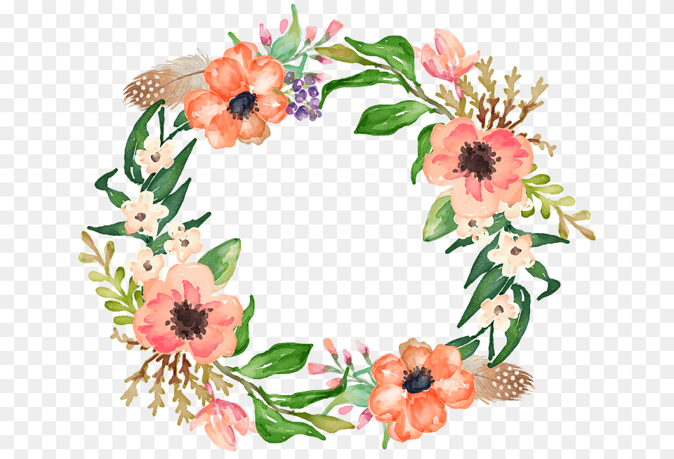 Clipart Succulent Watercolour Ring Of Flowers Ring Of Flowers Transparent, Flower, Plant, Flower Arrangement, Wreath Png Image