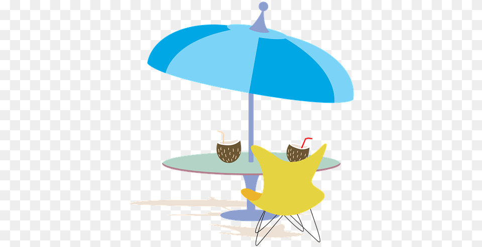 Clipart Sunny Relax Table Drink Coconut Sun, Canopy, Umbrella Png Image