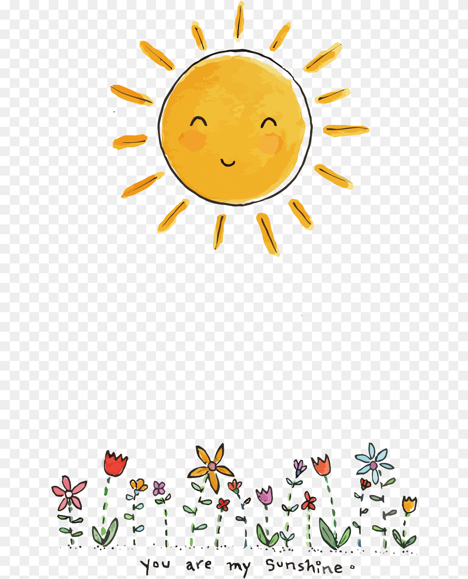 Clipart Sunshine Watercolor Cute You Are My Sunshine, Flower, Petal, Plant, Art Png Image