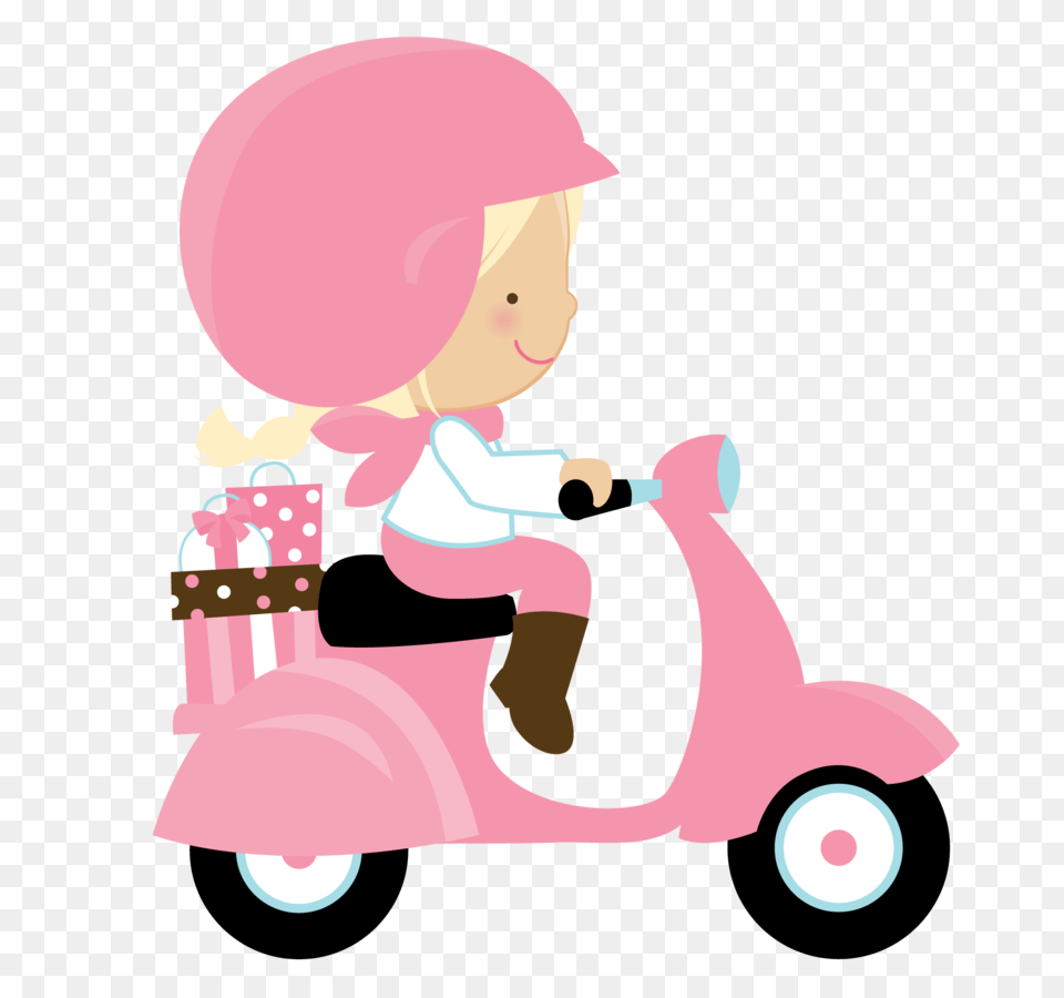 Clipart Sweet Little Girls, Scooter, Transportation, Vehicle, Baby Free Transparent Png