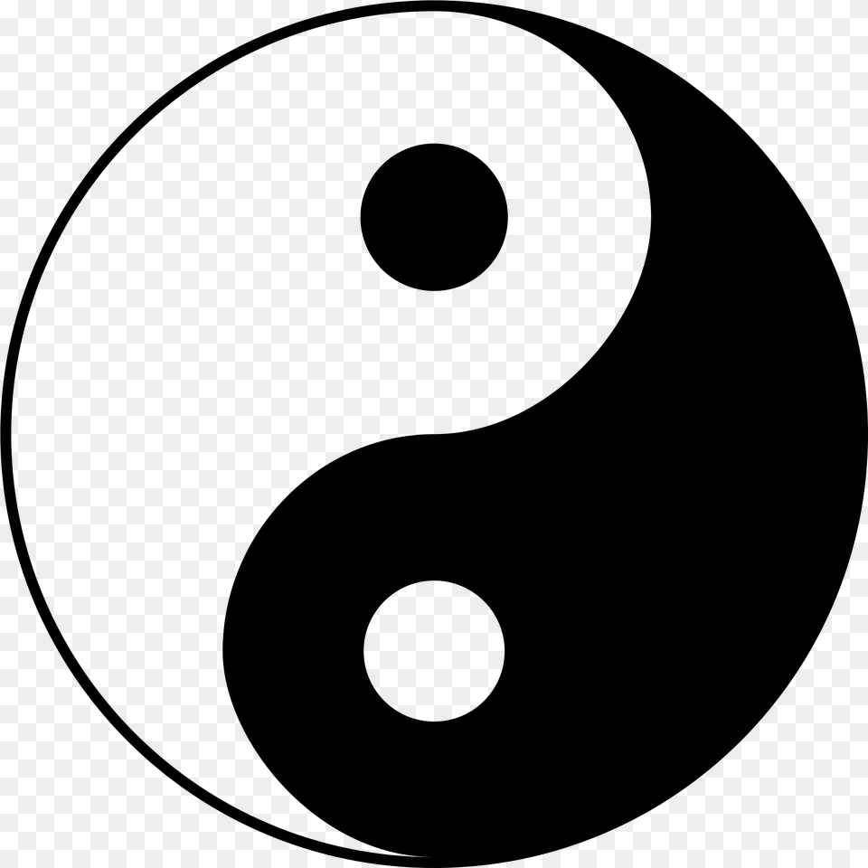 Clipart Table Half Circle Yin Yang Symbol, Gray Free Png